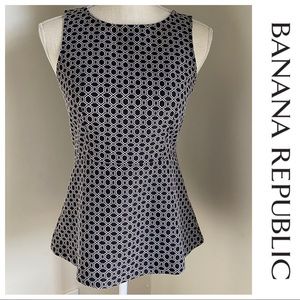 Banana Republic Woven Peplum Top, Back & White, 0
